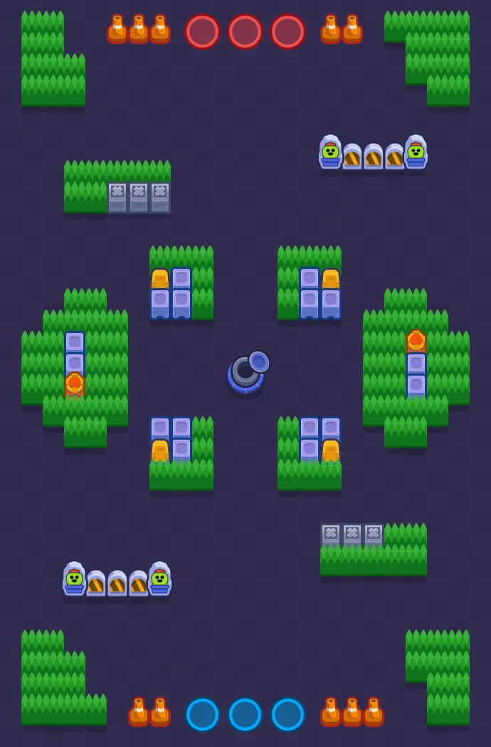 Crystal Arcade Brawl Stars map layout