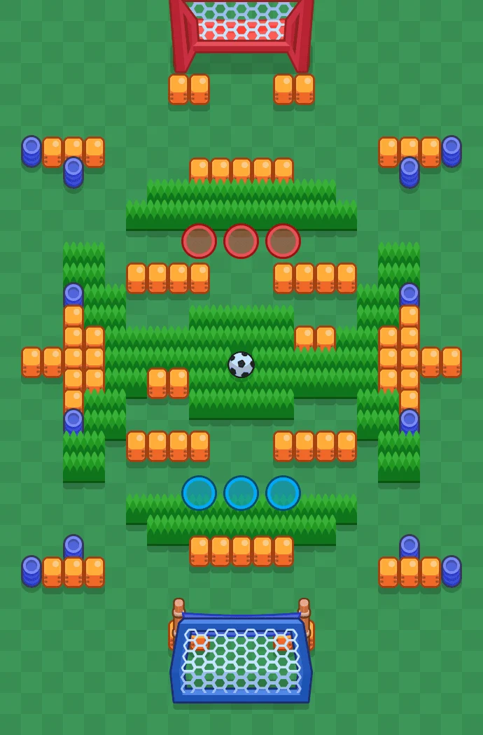 Sneaky Fields Brawl Stars map layout