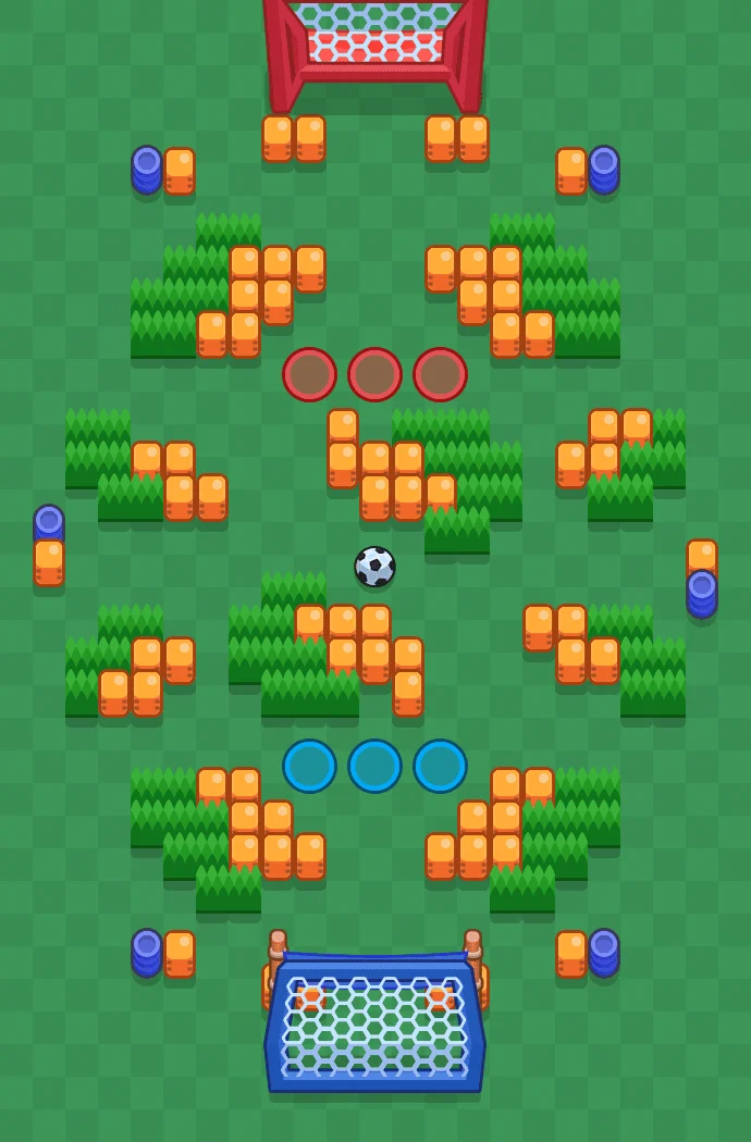 Sunny Soccer Brawl Stars map layout