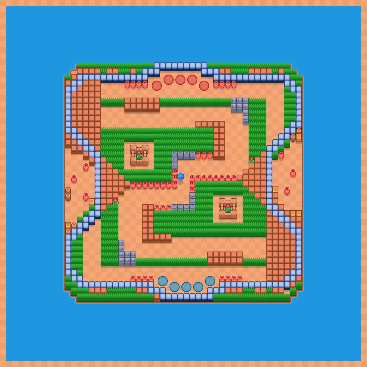 Slippery road Brawl Stars map layout