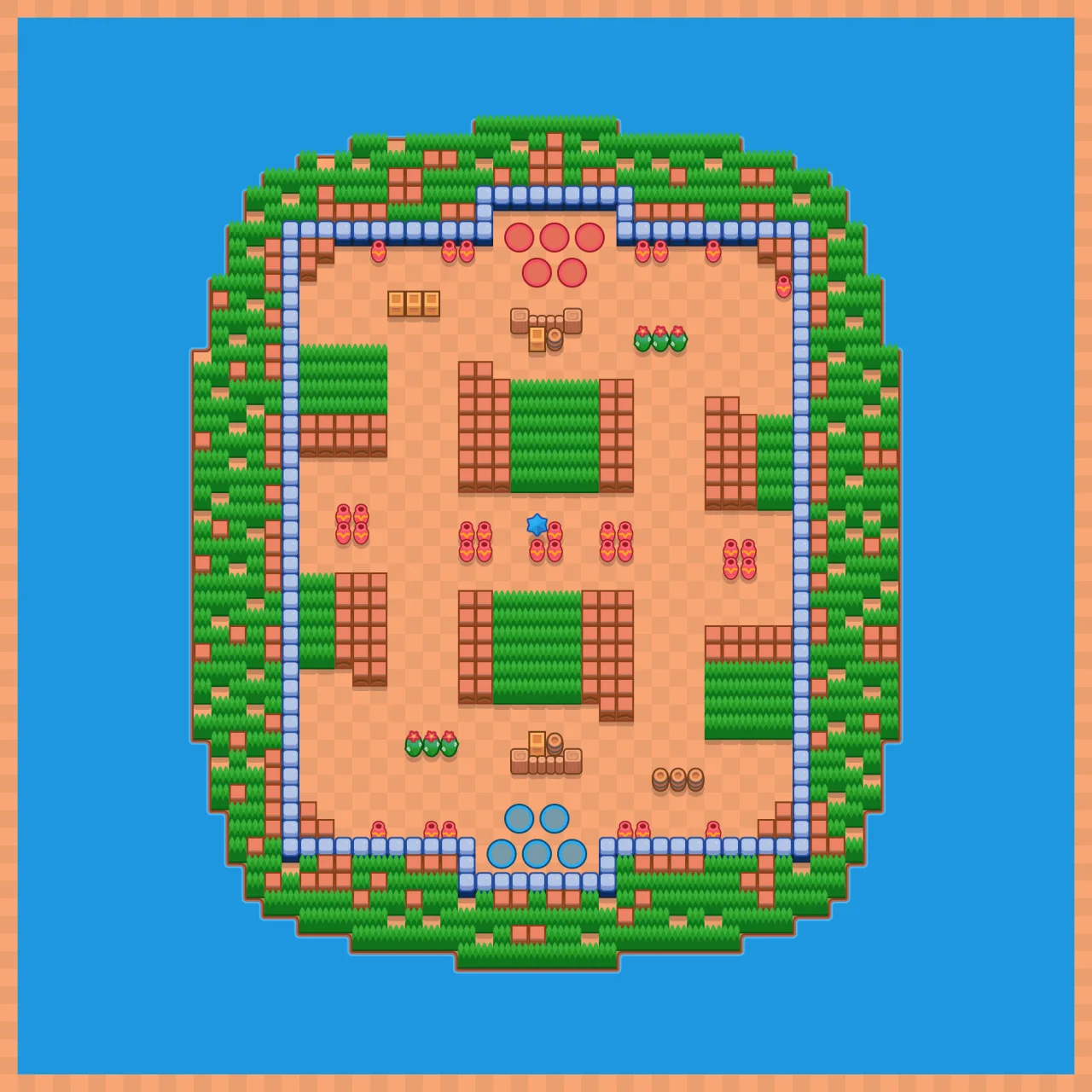 Frosty tracks Brawl Stars map layout