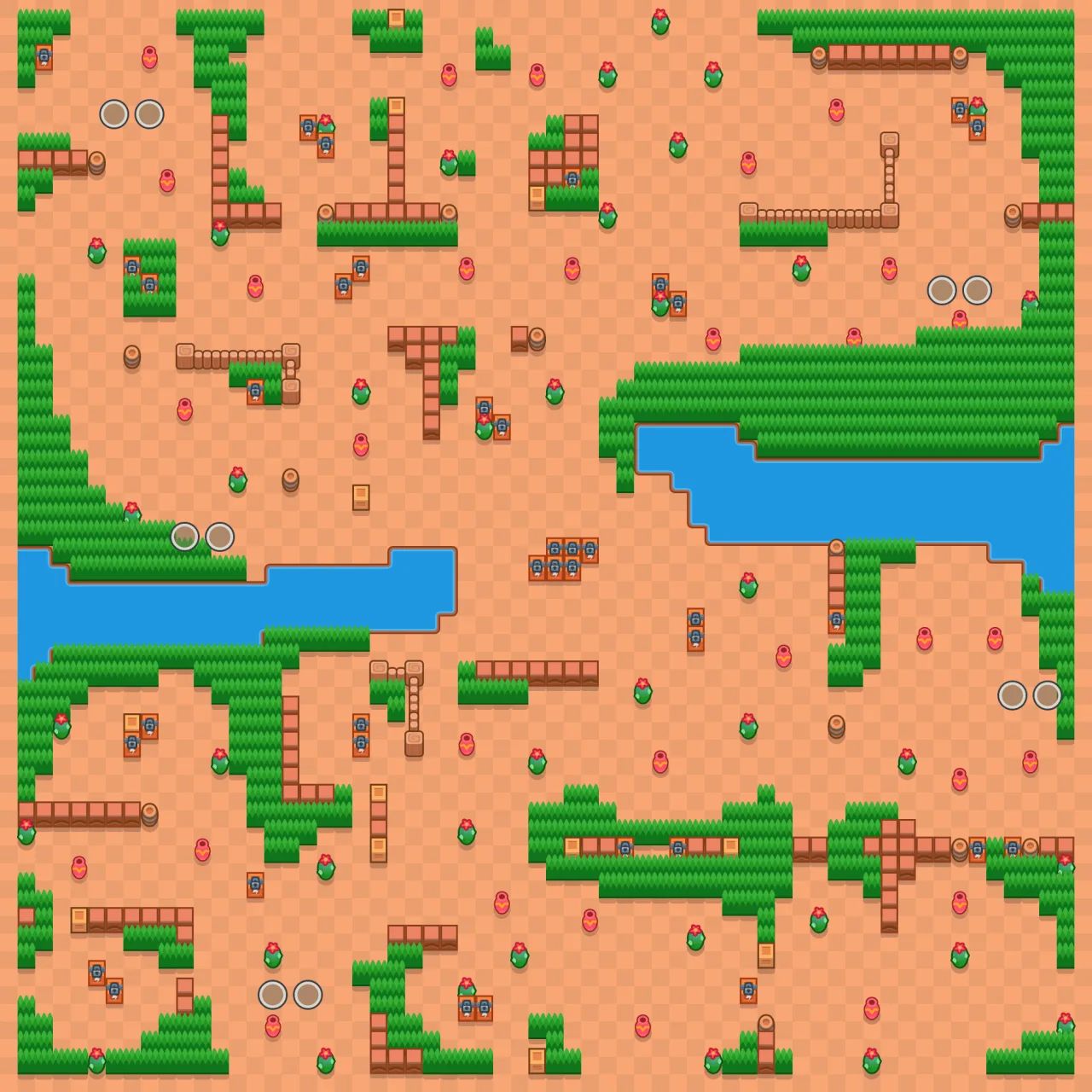 Dark Passage Brawl Stars map layout