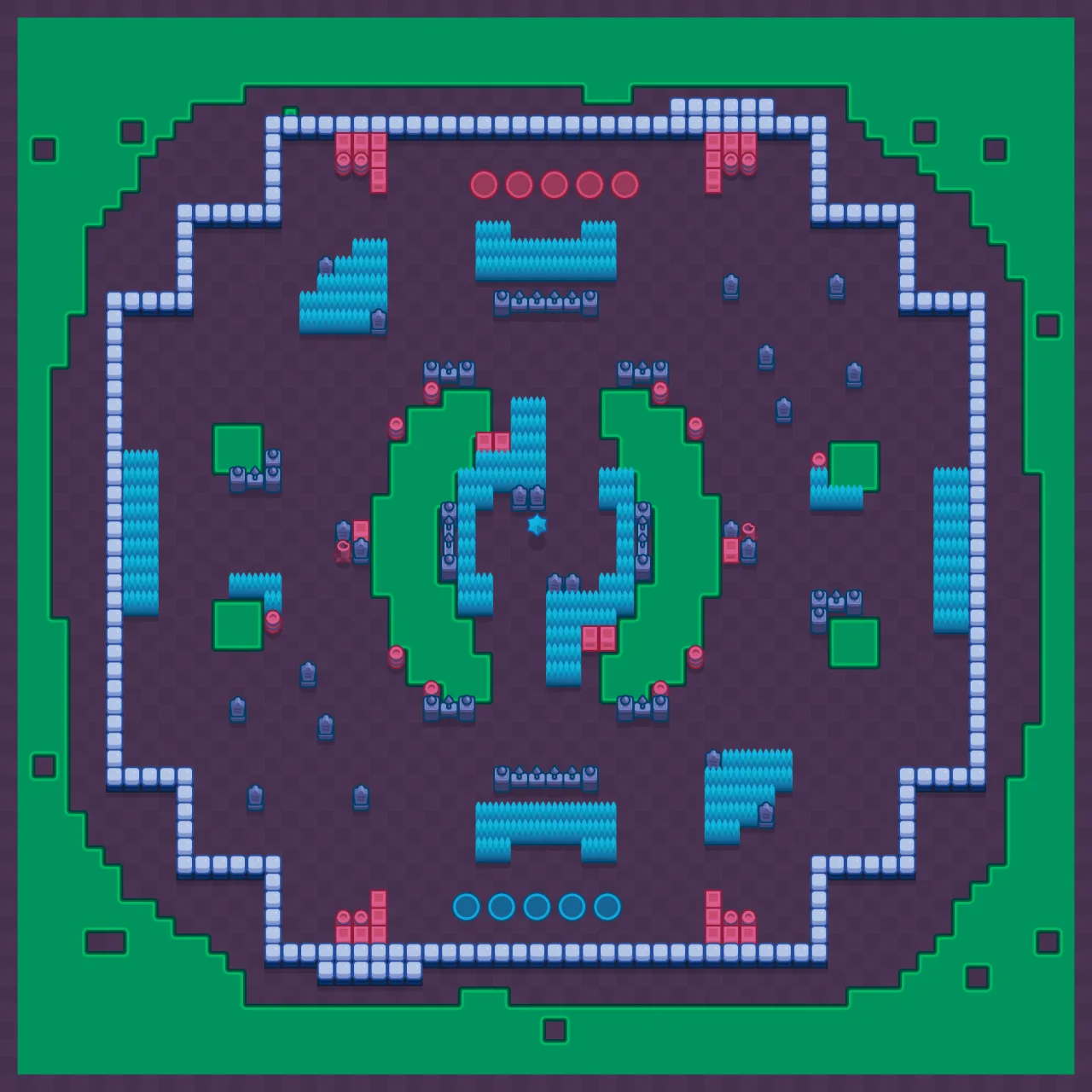 Unhappy Arena Brawl Stars map layout