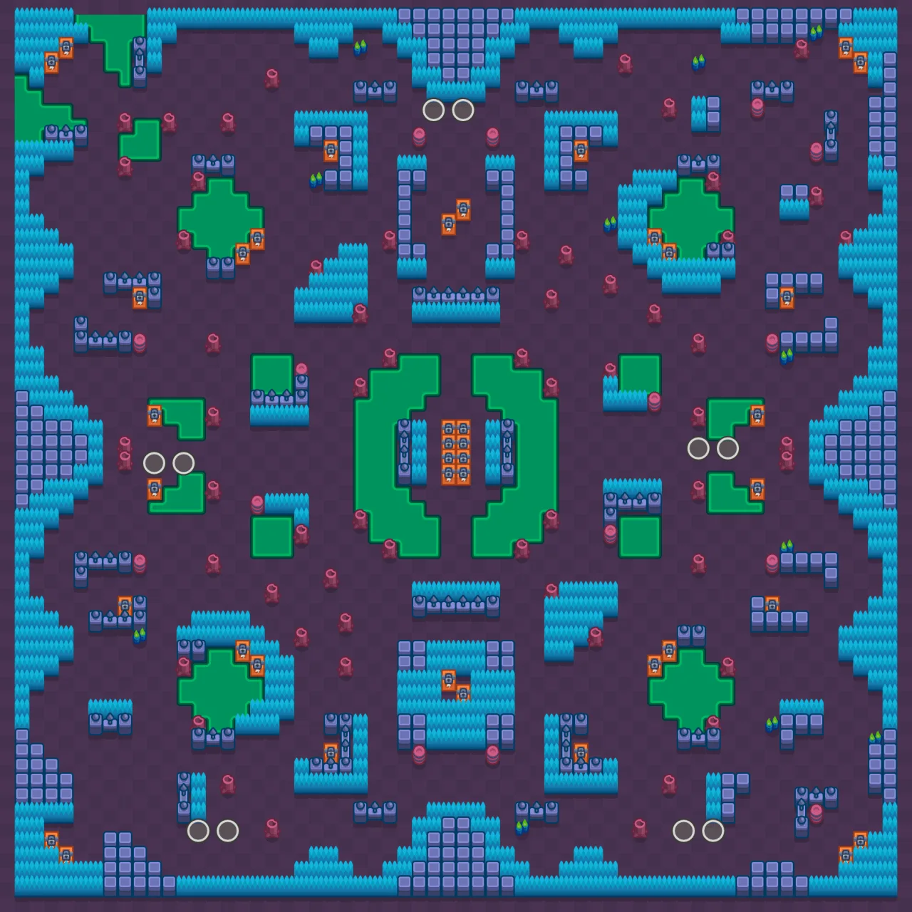 Acid Lakes Brawl Stars map layout