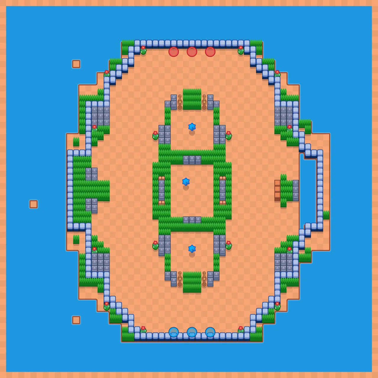Arena of Glory Brawl Stars map layout