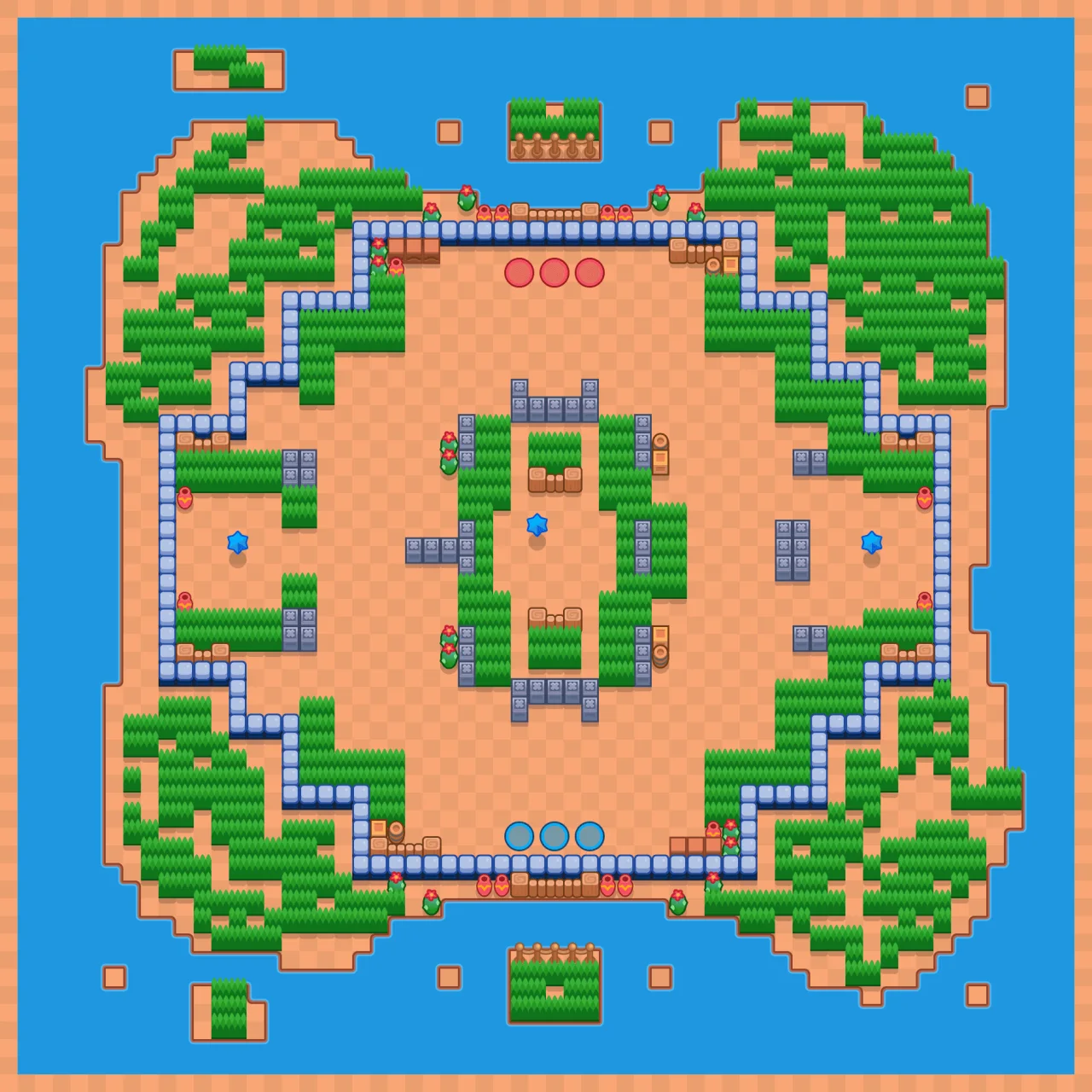 Knockout Grounds Brawl Stars map layout