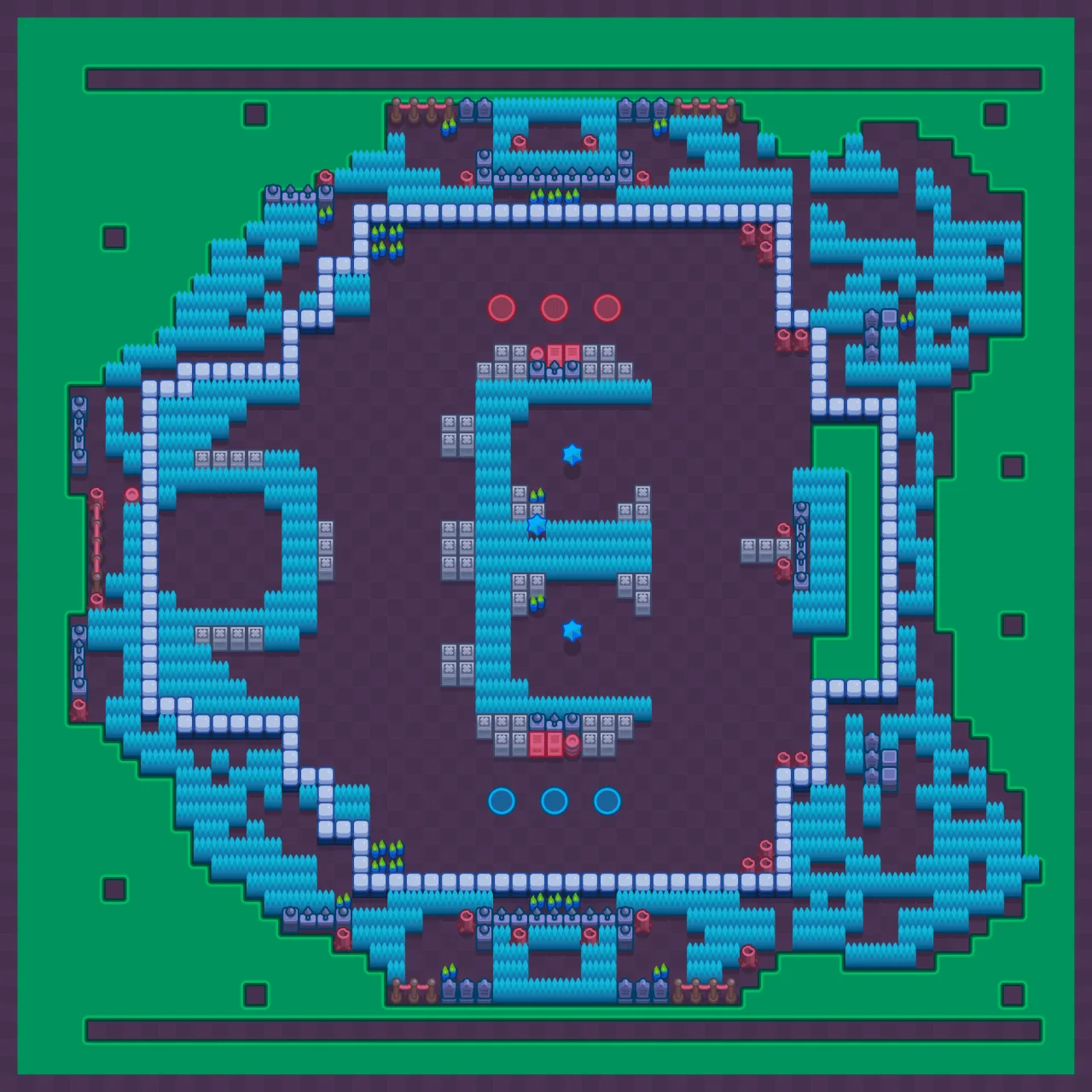 The Smackdome Brawl Stars map layout