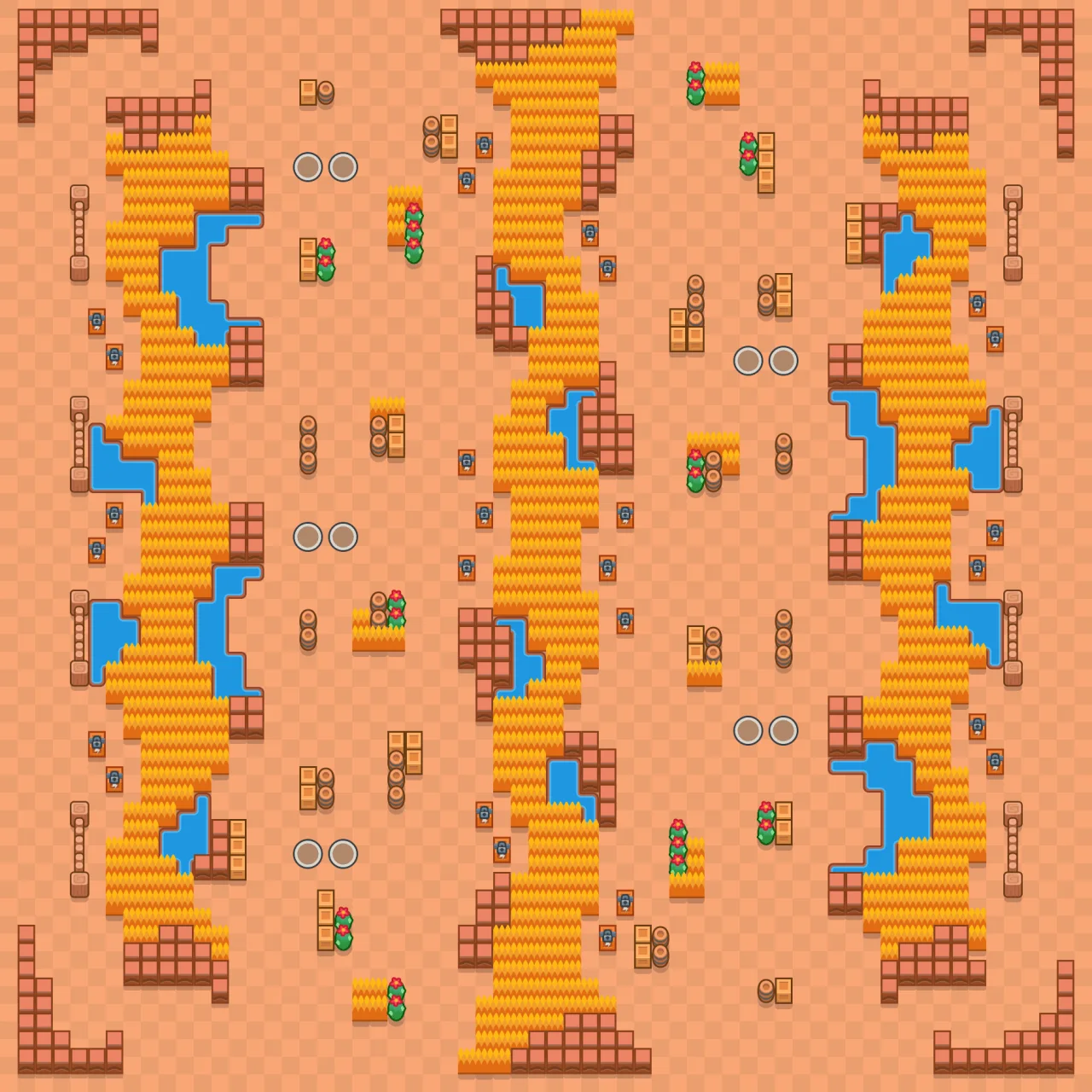 Twisting Vines Brawl Stars map layout
