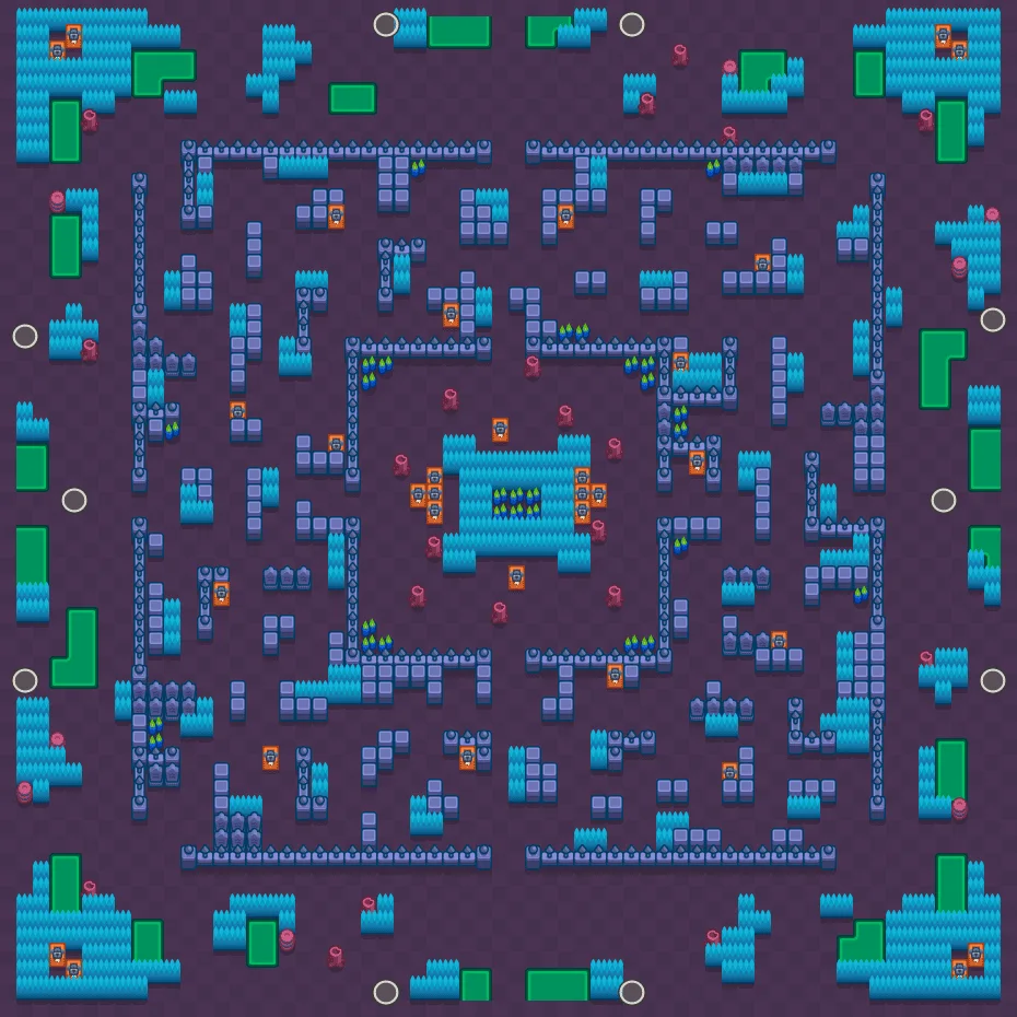 Hot Maze Brawl Stars map layout