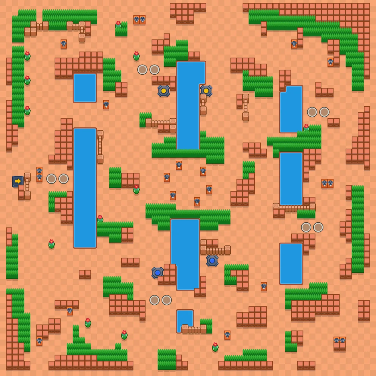 Crossing the Coast Brawl Stars map layout