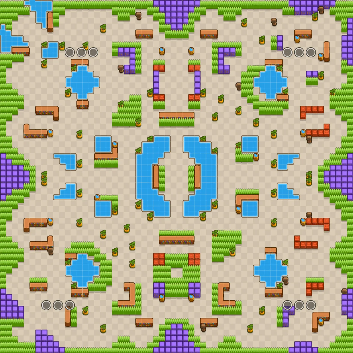 Acid Lakes Brawl Stars map layout
