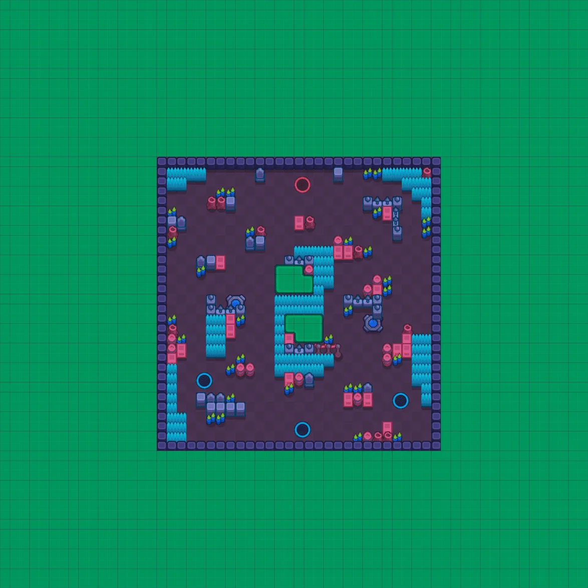 Barrel Bluff Brawl Stars map layout