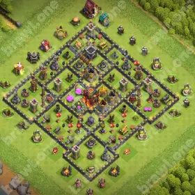 TH10 Farming Base 3 COC TH10 farming base layout Clash of Clans protect loot