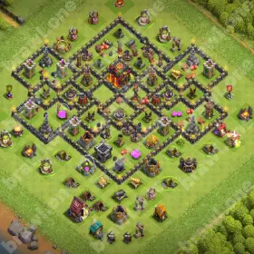 TH10 Trophy Base 3 COC TH10 trophy base layout Clash of Clans push trophies