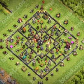 TH10 Trophy Base 6 COC TH10 trophy base layout Clash of Clans push trophies
