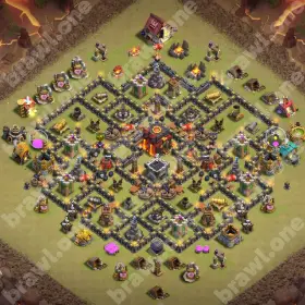 TH10 War Base 1 COC TH10 war base layout Clash of Clans anti 3 star