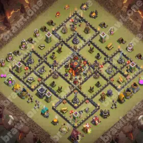 TH10 War Base 2 COC TH10 war base layout Clash of Clans anti 3 star