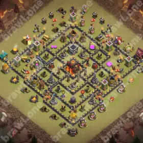 TH10 War Base 3 COC TH10 war base layout Clash of Clans anti 3 star