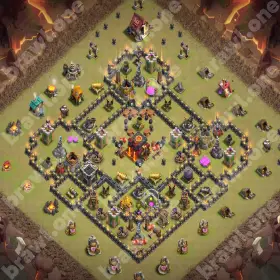TH10 War Base 5 COC TH10 war base layout Clash of Clans anti 3 star