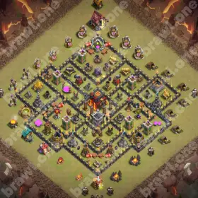 TH10 War Base 6 COC TH10 war base layout Clash of Clans anti 3 star