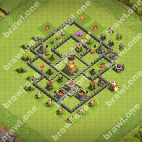 TH7 War Base 4 TH7 war base layout Clash of Clans anti 3 star