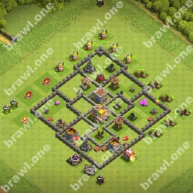 TH7 War Base 5 TH7 war base layout Clash of Clans anti 3 star
