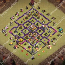 TH8 War Base 1 TH8 war base layout Clash of Clans anti 3 star
