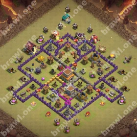 TH8 War Base 2 TH8 war base layout Clash of Clans anti 3 star
