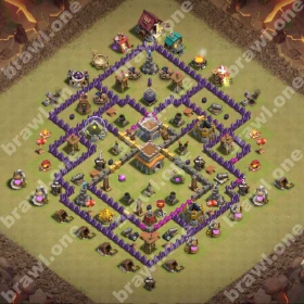 TH8 War Base 3 TH8 war base layout Clash of Clans anti 3 star