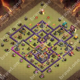 TH8 War Base 4 TH8 war base layout Clash of Clans anti 3 star
