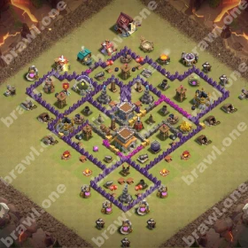 TH8 War Base 5 TH8 war base layout Clash of Clans anti 3 star