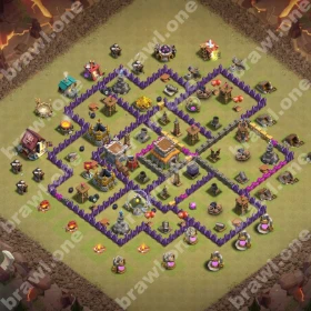 TH8 War Base 7 TH8 war base layout Clash of Clans anti 3 star