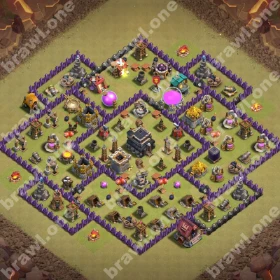 TH9 War Base 1 TH9 war base layout Clash of Clans anti 3 star
