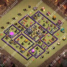 TH9 War Base 2 TH9 war base layout Clash of Clans anti 3 star