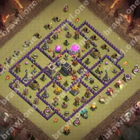 TH9 War Base 4 TH9 war base layout Clash of Clans anti 3 star