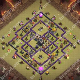 TH9 War Base 7 TH9 war base layout Clash of Clans anti 3 star